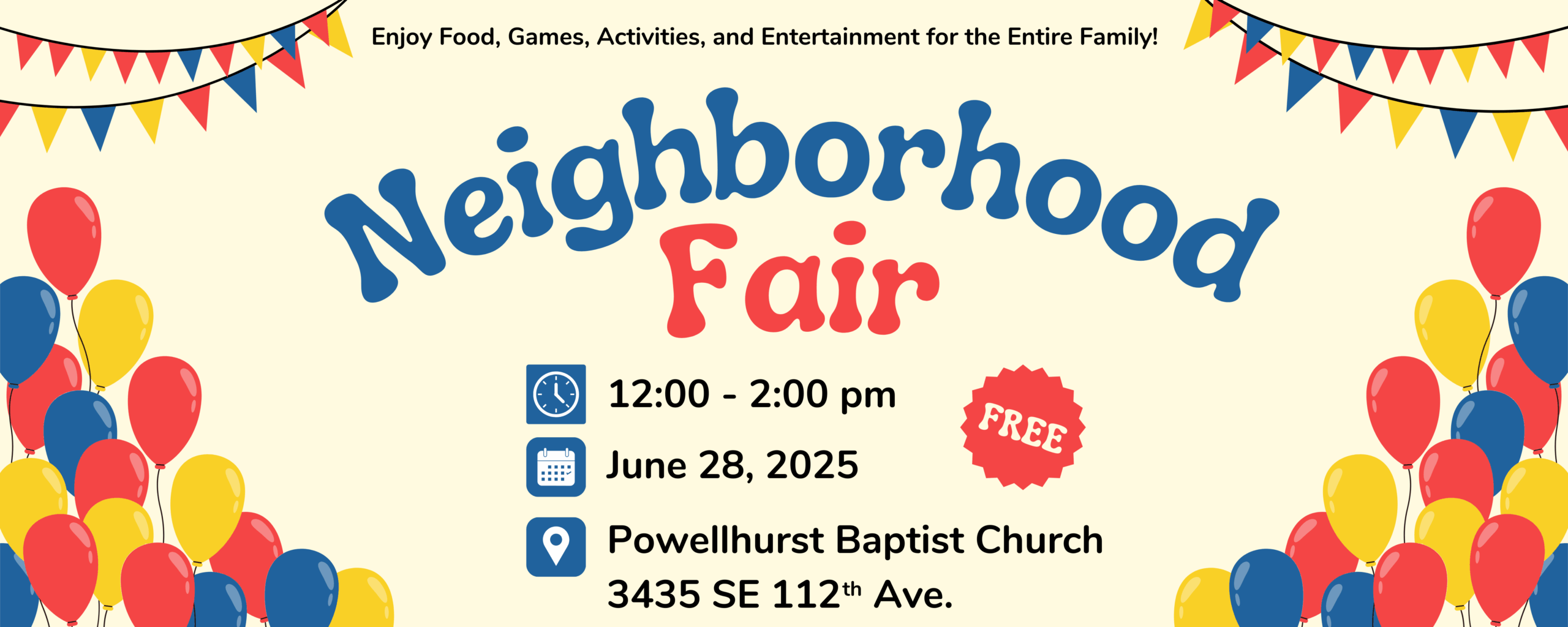 Banner Large Print Neighborhood Fair